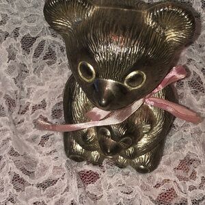 Vintage Godinger Silver Art Co. 1970’s Silver Plated Bear & Baby Bear Bank.